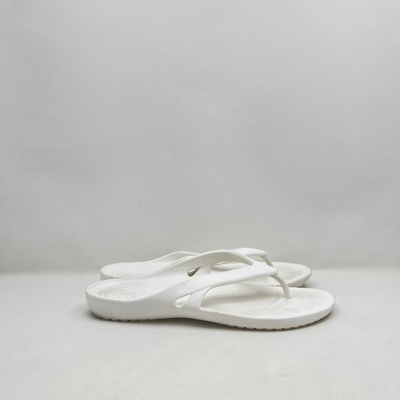 Crocs Kadee II Flip Flop White Thong Comfort Open Toe Sandals Women's Size W10 - Picture 1 of 12